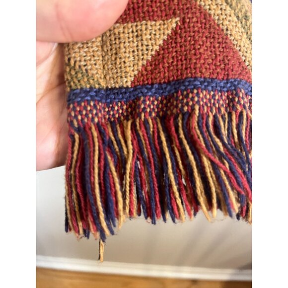Western Striped Vest S Red Aztec Tapestry Tribal Boho Fringe Chevron Indian 70s - Picture 4 of 13